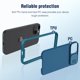 thumbnail image 5 of Funda para iPhone 14 Pro Max, funda deslizante para cámara [PC y TPU rígidos antiarañazos], funda protectora delgada a prueba de golpes para iPhone 14 Pro Max de 6,7 pulgadas, color azul, 5 of 8