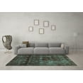 thumbnail image 3 of Ahgly Company Indoor Rectangle Abstract Turquoise Blue Modern Area Rugs, 8' x 12', 3 of 4