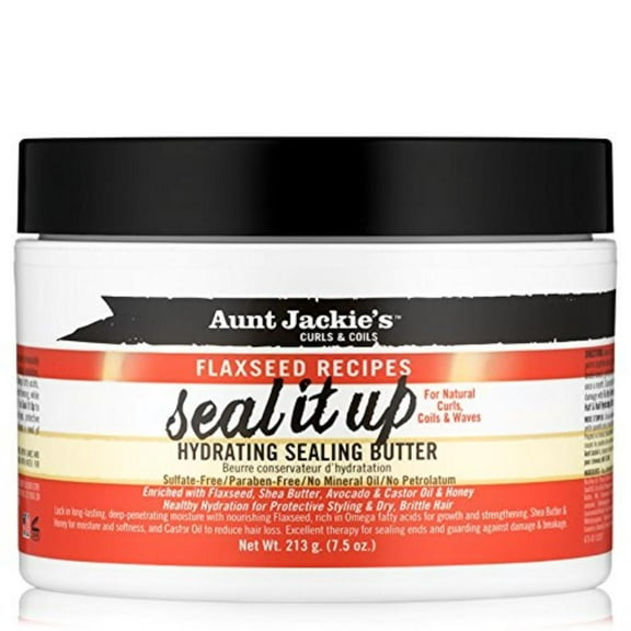 Aunt Jackie's Flaxseed Recipes Seal It Up, Hydrating Sealing Butter, Helps Prevent and Repair Damaged Hair, 7.5 Ounce Jar, This product is.., By Aunt Jackies