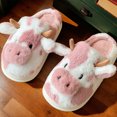 thumbnail image 1 of Zapatillas de vaca de lujosas zapatillas de vaca lácteos sin esfalles Combinadas de animales kawaii zapatillas de nubes suaves y suaves para interiores al aire libre, 1 of 9