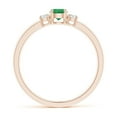 thumbnail image 2 of ANGARA Natural Classic Emerald and Diamond Three Stone Engagement Ring in 14K Rose Gold for Women (Size-4mm) | May Birthstone, Birthday, Anniversary, Jewelry Gift for Women | Natural Emerald Ring, 2 of 10