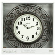 Westclox Wrought Iron Style 12 Round Wall Clock