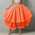 thumbnail image 2 of QHFBli Women's Cotton 5 Tiered A Line Pleated Maxi Skirt Long Boho Gypsy Dance Skirts, 2 of 5