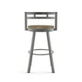 thumbnail image 2 of Amisco Vector 26 In. Swivel Counter Stool - Beige Distressed Wood / Glossy Grey Metal, 2 of 9