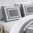 thumbnail image 4 of Chezmoi Collection Wyatt 7-Piece King Bed in a Bag Comforter Set with Sheets Hotel Style Gray/White Square Pattern Bedding Set, 4 of 9
