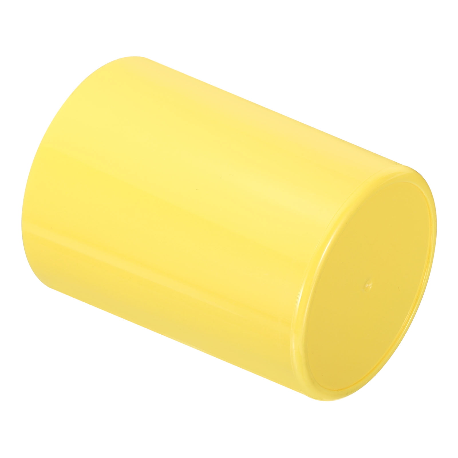 Unique Bargains Pencil Holder Plastic Pen Makeup Brush Holder Round Desktop Organizer Yellow