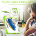 thumbnail image 3 of Dteck with Shoulder Strap Case for Samsung Galaxy Tab A8 10.5-inch X200 X205 X207,Shockproof Rugged Rubber 3-Layers Protection Armor Case Hybrid Hard Kickstand Cover,Green, 3 of 6
