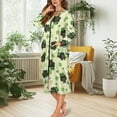 thumbnail image 5 of Yuyamidu Dachshund Womens Robes Lightweight Long Nightgown Green Leaf Bathrobe for Women Sexy Long Sleeves Sleepwear Pajamas Size L St. Patrick's Day Dressing Gown Robe for Girls, 5 of 7