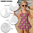 thumbnail image 6 of Xixirimido Dragonfruit Print Girls One-piece Swimsuits Sleeveless Swimwear with Skirt & Built-in Shorts Hawaiian Beach Vacation Modest Bathing Suit, 6-7 Years, 6 of 7