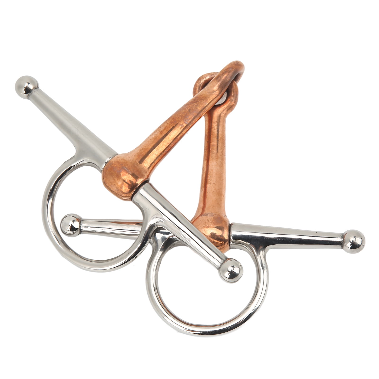 Mors De Cheval Snaffle - Bouche Cuivrée Et Joue Pleine - Acier Inoxydable