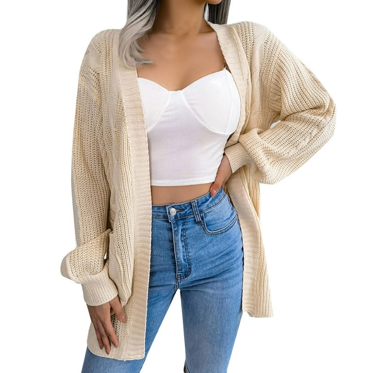 Olive Sweaters for Women Women's Casual Long Sleeve Open Front Solid Color  Knit Cardigan Cardigans for Women 3x Light Cardigans for Women Summer Short  Kimonos for Women Cotton Long Sleeve Cardigan -