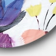 thumbnail image 2 of Designart 'Blue and Purple Flower Composition I' Traditional Metal Circle Wall Art, 2 of 3