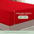 thumbnail image 2 of Elegant Comfort Extra Deep Pocket Single Fitted Sheet 18-24 Inch Deep, Wrinkle-Free, Soft, Smart Pocket, Fits High Mattresses, Twin/Twin XL, Red, 2 of 5
