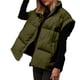 thumbnail image 2 of Chaleco Acolchado Extragrande de Invierno para Mujer, Ligero, con Cuello Alto, Sin Mangas, Acolchado y Bolsillos. Verde S, 2 of 10