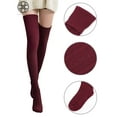 thumbnail image 3 of Luxtrada Women Knit Over The Knee Long Socks Striped Thigh High Stocking Socks, 3 of 7