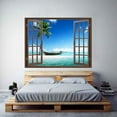 thumbnail image 2 of IDEA4WALL Clean Coastal Scene in Fake Brown Window Wallpaper Removable Wall Mural Sticker Decal-24x32 inches, 2 of 4