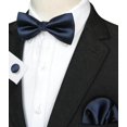 thumbnail image 2 of SURJDE Mens Solid Color Pre-tied Bow Tie and Pocket Square Cufflink Set, 2 of 4