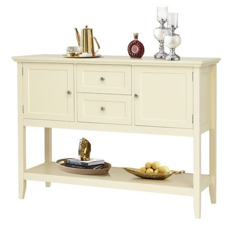 Costway Sideboard Buffet Table Wooden, What Is The Difference Between A Sideboard And Console Table