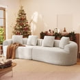 thumbnail image 4 of Daluvenix 110" Modular Sectional Sofa, Modern Curved Sofa Couch for Living Room, 4 Seater Cloud Couch with 4 Pillows, No Assembly Required, Beige, 4 of 9