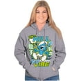 thumbnail image 3 of Smurfs Kanji Don't Kill My Vibe Unisex Plus Size Zip Hoodie Brisco Brands 3X, 3 of 5