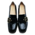 thumbnail image 4 of YDN Women Square Toe Strap Buckle Loafers Slip On Block Low Heel Pumps Retro Daily Wear Shoes Size 7 Navy, 4 of 4