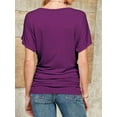 thumbnail image 4 of Women's Casual Short Sleeve Dolman Top Boat Neck T Shirts, 4 of 4