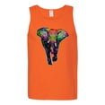 thumbnail image 2 of Wild Bobby, Colorful Rainbow Floral Elephant Animal Lover Mens Graphic Tank Top, Orange, Medium, 2 of 3