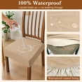 thumbnail image 5 of OKKEEY Waterproof Chair Seat Covers with Velcro Closure, 2Pcs Stretch Slipcovers for Dining Chairs, Removable Seat Cushion Protectors for Kitchen Chairs, Khaki, 5 of 10