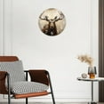thumbnail image 3 of Decorative Round Wall Clocks Non-Ticking Silent Battery Operated Clocks with Photo for Bedroom,Living Room-Majestic Moose With Large Antlers Stands In Front Of Forest(14inch), 3 of 4