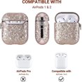 thumbnail image 4 of Funda para Airpods zhang ming con purpurina rosa 2 piezas a prueba de golpes con mosquetón carga inalámbrica LED visible para Apple A, 4 of 5