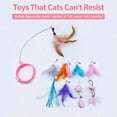 thumbnail image 5 of Cat Collar Toy, Cat Feather Neck Collar Toy with 9 Replacement Refills, Interactive Self Playing Toys with Bell for Indoor Kittens Small Animals,Gifts for Pets and Pet Lovers(Blue,12.8Inch), 5 of 6