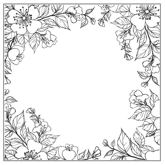 HYROOY Flowers Silicone Clear Stamp Flower Frame Background Transparent Seal Stamp for Journaling Planner Embellishments Silicone