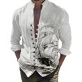 thumbnail image 1 of XDZJLR Chemise Homme Impression Numérique 3D Bateau Poche Boucle Col à Revers Manches Courtes, 1 of 7
