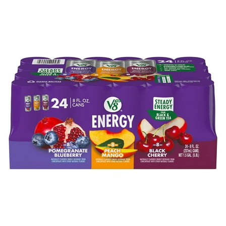 V8 Plus Energy Variety Pack, 8 Fluid Ounce (Pack of 24)