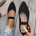 thumbnail image 2 of Viluyesy Flats for Womens, Pointed Toe Knit Breathable Wide Width Comfort Dressy Office Ballet Flats Black US8.5, 2 of 8
