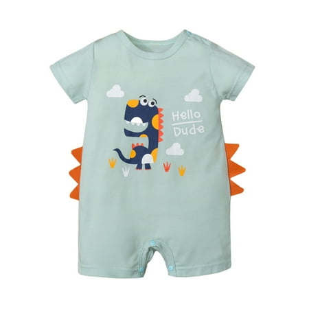 

Little Girl Onesies Sleeve Boys Clothes Jumpsuit Short Dinosaur Romper Girls Cartoon Baby Girls Romper Jumpsuit