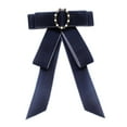 thumbnail image 5 of Segolike Womens Bow Tie Breastpin Neck Tie for Wedding Party Ceremony Shirt Decoration , Velvet Blue, 5 of 8