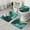 Teal Gold Marble, variant on Blue Red Gold Marble Pattern Bathroom Rugs Sets 3 Piece,Toilet Cover Set,Absorbent Non Slip Bathroom Mats Sets with U-Shaped Contour Rug Toilet Rug Set