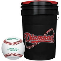 Diamond 6-Gallon Ball Bucket with 30 DOB Baseballs, Black
