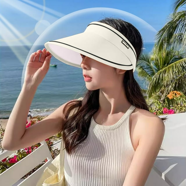 SuoKom Sun Hat Sun Protection Sunshade Outdoor Travel Riding Beach Empty Sun Hat , Can Adjustment Fit Visor,with Sweatband