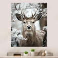 thumbnail image 2 of Designart "Winter Deer Animal " Animals Deer Metal Wall Decor, 2 of 5