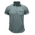 thumbnail image 2 of ylioge Mens Short Sleeve Golf Shirts with Pocket and Button Collared Tees Tops Solid Color Slim Pullover Casual Comfort Athletic Tshirts, 2 of 4