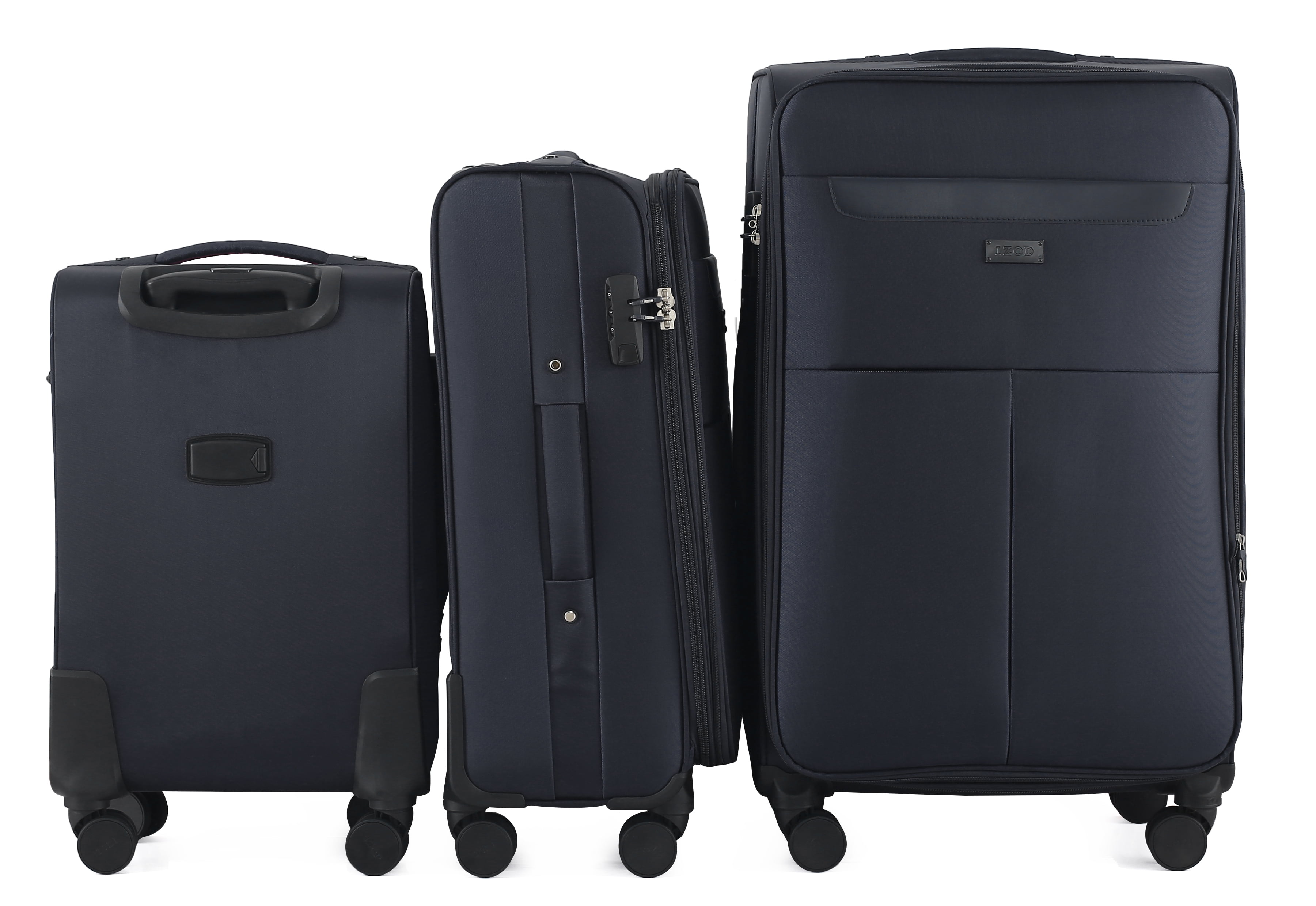 IZOD Liam Soft Shell Spinner Suitcase Set with Combo Lock, 3 Piece