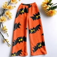 thumbnail image 5 of Halloween Fleece Pajama Pants Women Funny Pumpkin Print Flannel Pajama Pants Elastic Waist Pants Casual Lounge Bottoms, 5 of 5
