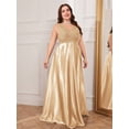 thumbnail image 5 of AURA Plus Size Deep V Neck Mermaid Evening Dress Sexy Backless Long Formal Gown, 5 of 9
