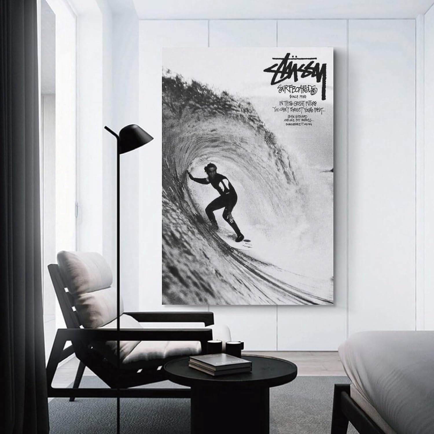 Affiche Surf Noir Et Blanc - Décoration Murale Vintage Pour Chambre Ou Bureau