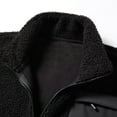 thumbnail image 3 of Jinda Men's Sherpa Fleece Jacket Warm Lightweight Long Sleeve Casual Cozy Teddy Full Zipper Mock Neck Jackets & Coats Black 42, 3 of 4