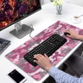 thumbnail image 2 of Pink Gray Camouflage&nbsp;mouse Padswaterproof,rubber+multispandexnon Slip the Camouflage SeriesmousepadDesk Pad for Office Home Game 31.5x15.7inches, 2 of 7