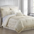thumbnail image 1 of Amrapur Overseas Antonella 8-Piece Pleated Comforter Set, Queen, Beige, 1 of 1