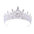 thumbnail image 1 of Tiaras y coronas de cristal de boda de plata para mujer, diadema de reina real de novia, tocados de princesa Quinceañera, 15*15*6,5 cm, 1 of 4